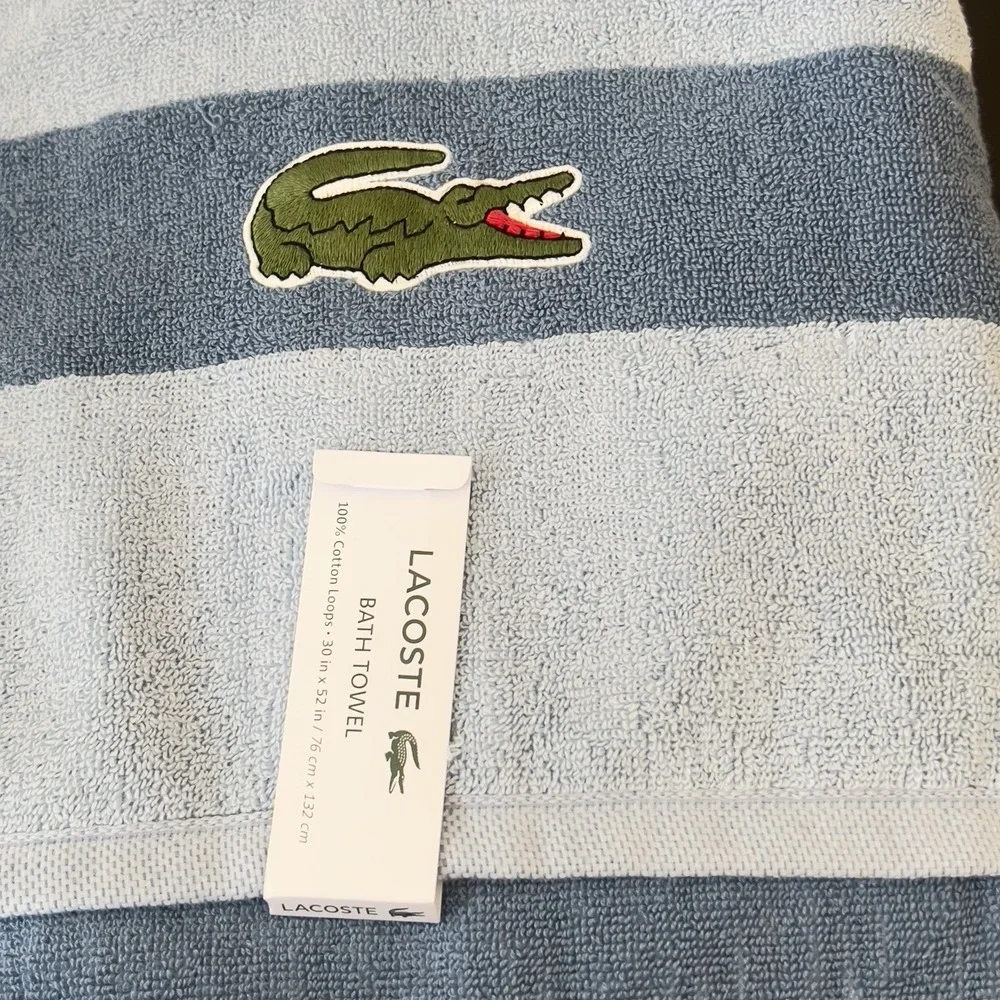 Lacoste ~ Blue Bath Towel 100% Cotton 30